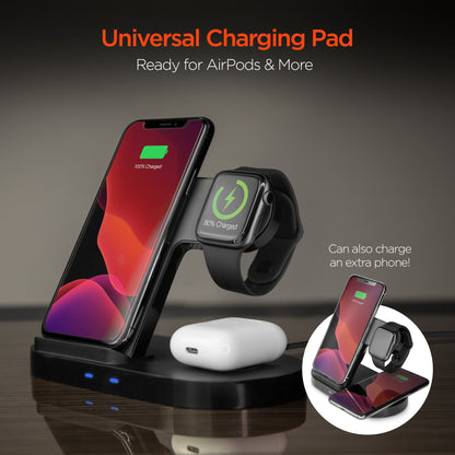 Hypergear 3-in-1 Wireless Charging Dock Black (15328-HYP)